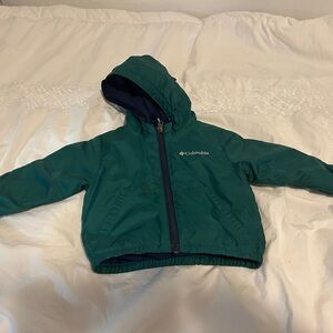Columbia Teal and Navy Hooded Jacket